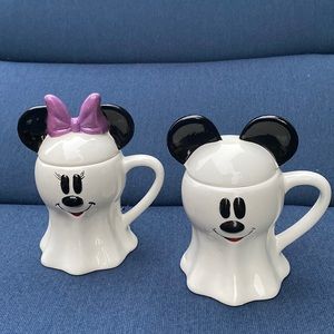 Disney Mickey Mouse and Minnie Mouse Ghost Halloween Mug Set